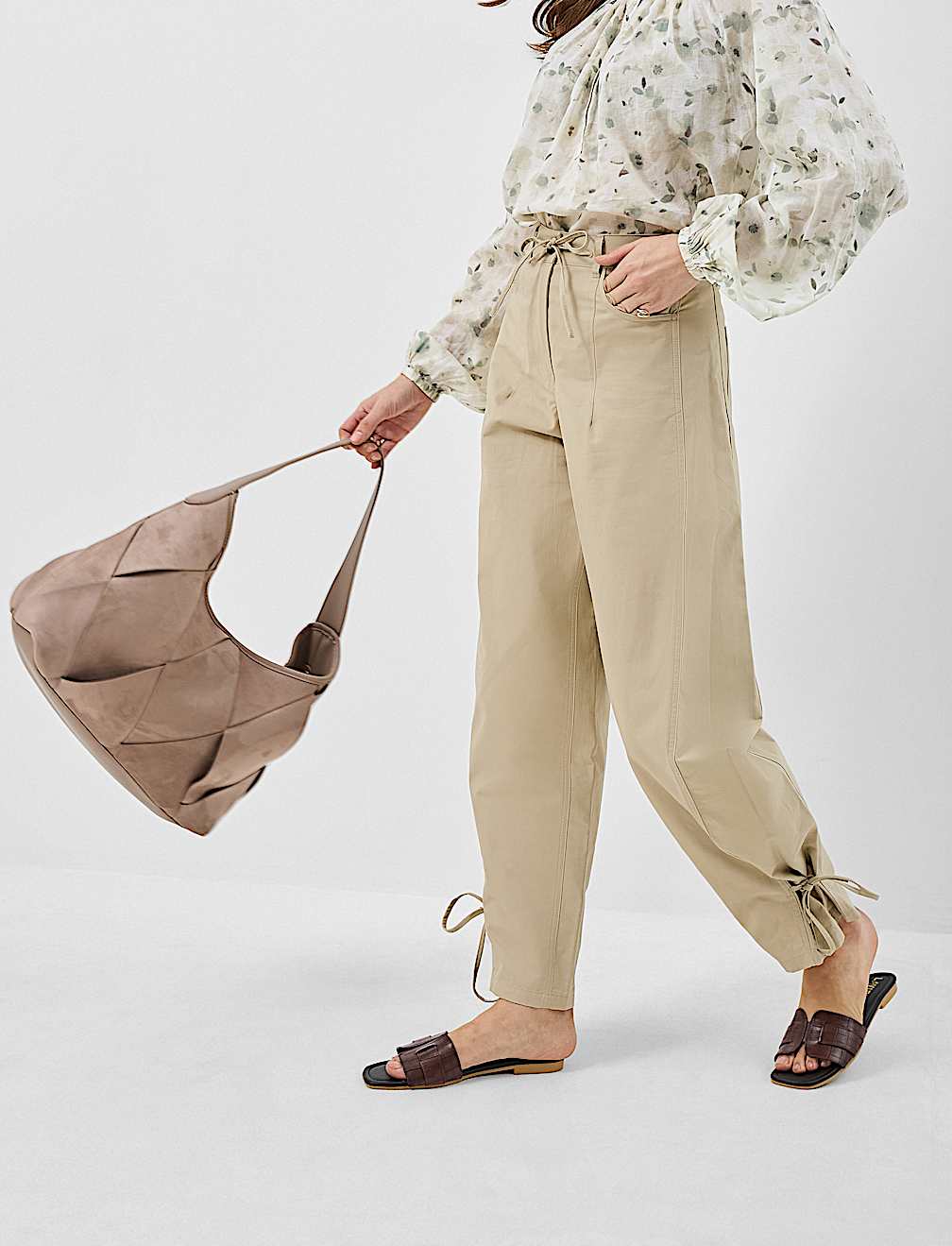 Pure Cotton Printed Balloon Sleeve Top