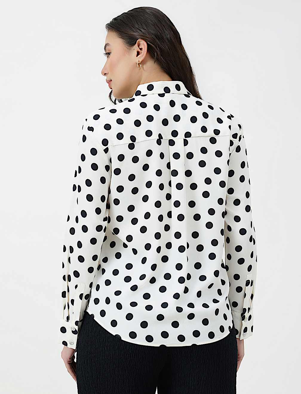 Polka Dots Spread Collar Shirt