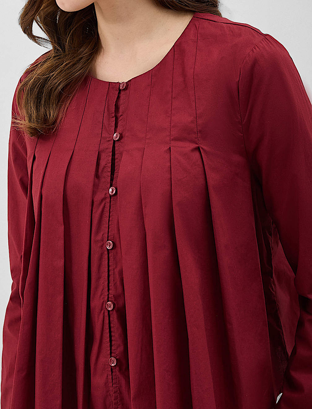 Pure Cotton Pleated Blouse