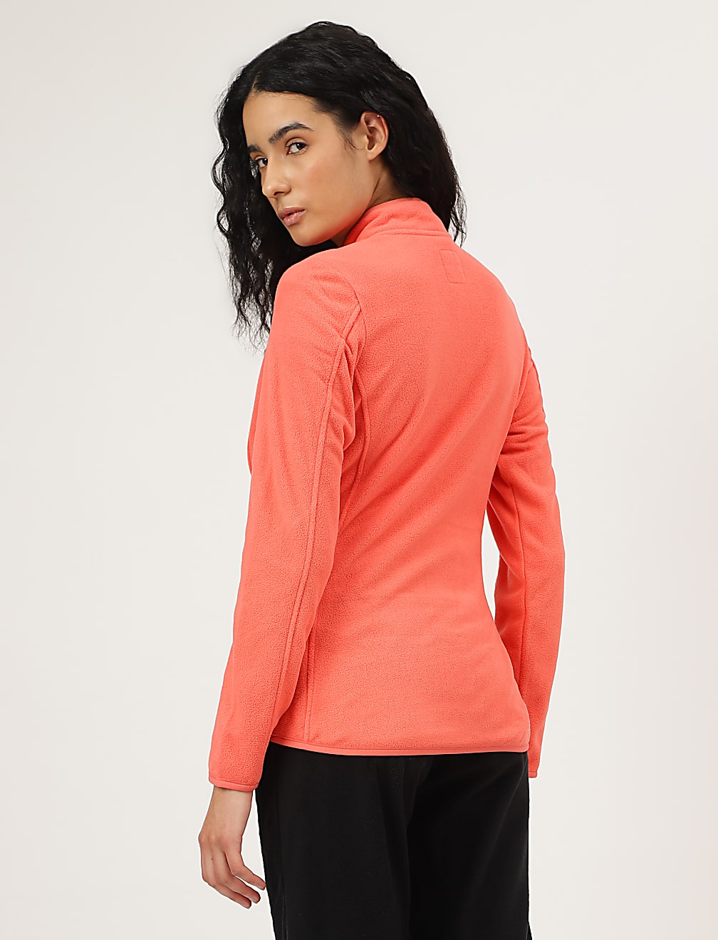 Slim Fit Standing Collar Fleece Jacket