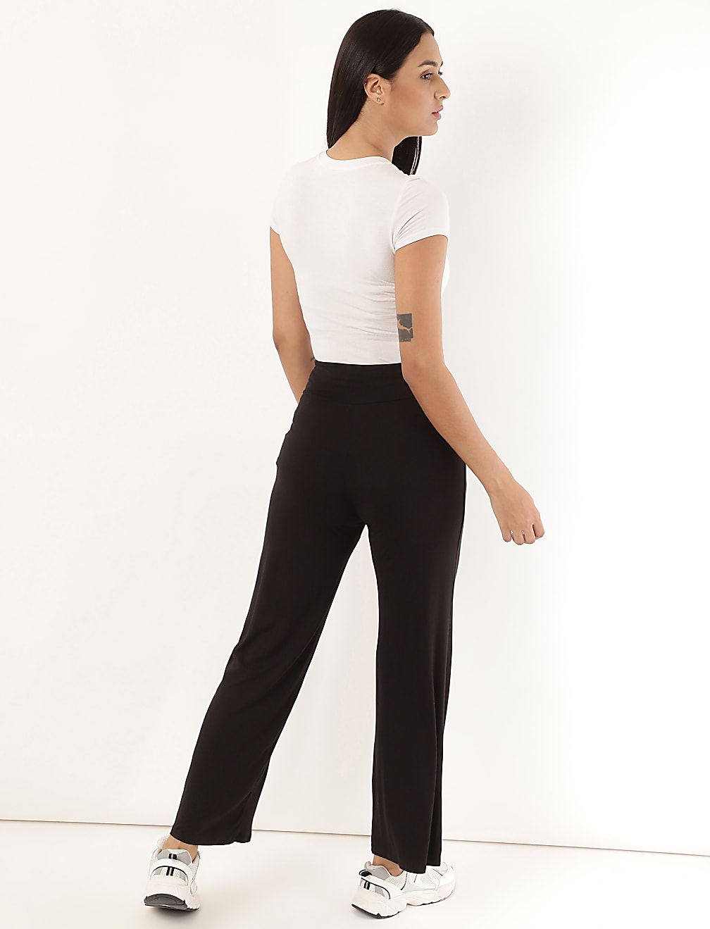Viscose Mix Plain Loose Fit Trouser