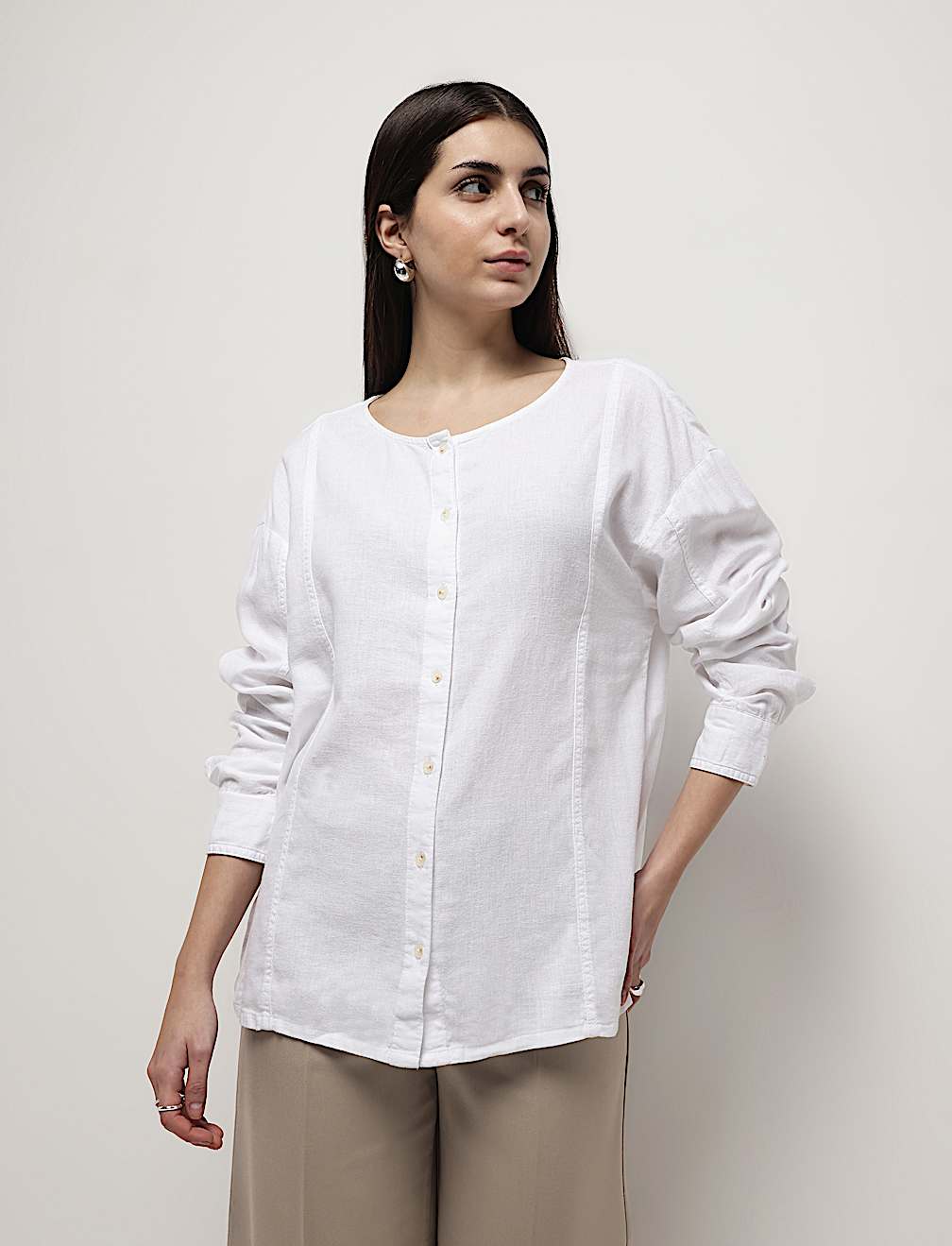 Linen Rich Full Sleeves Shirt
