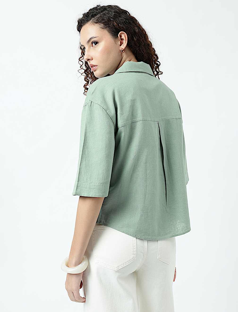 Linen Rich Lapel Collar Shirt