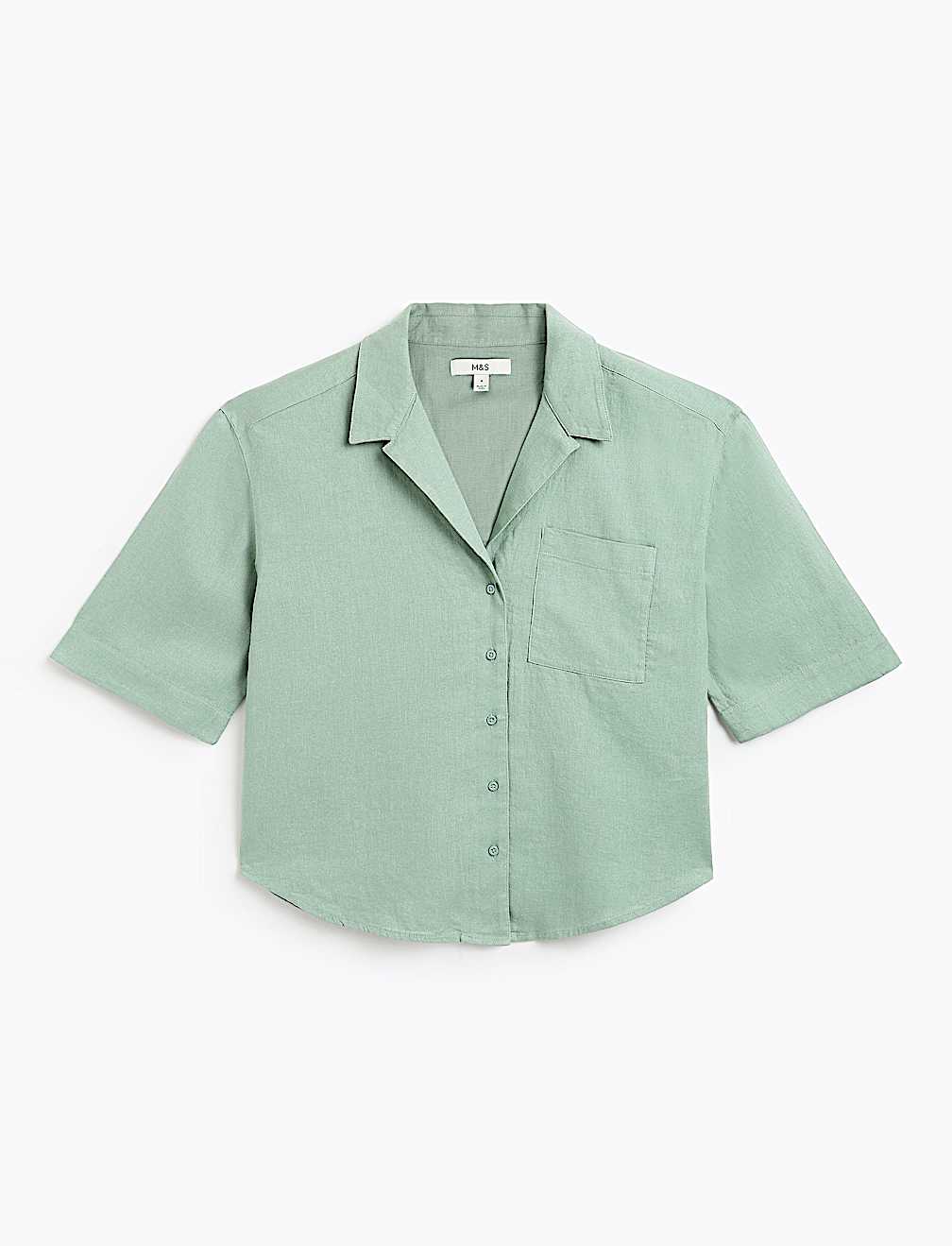 Linen Rich Lapel Collar Shirt