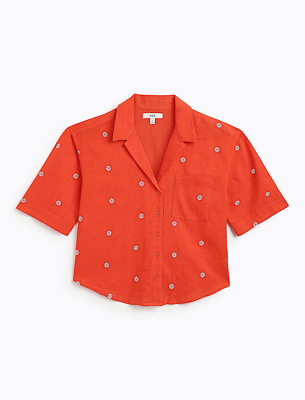 Linen Rich Lapel Collar Shirt