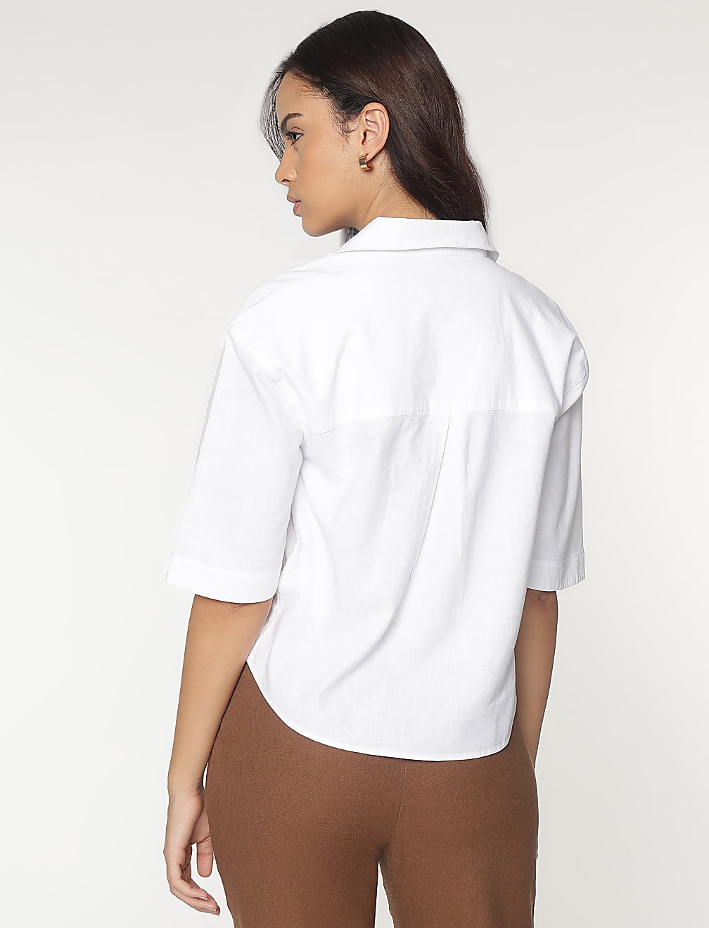 Linen Rich Lapel Collar Shirt