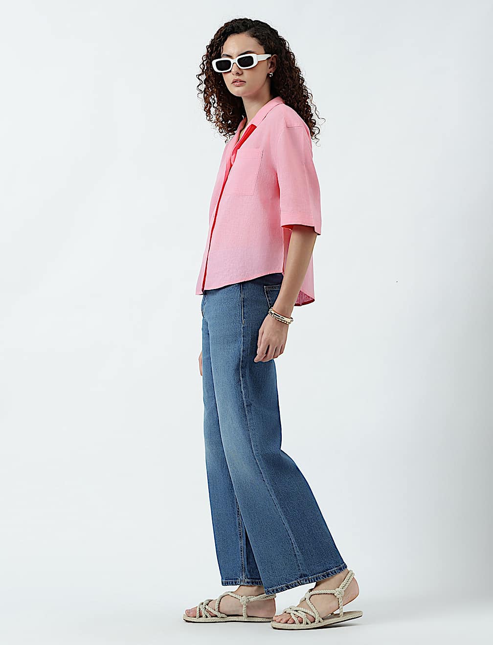 Linen Rich Lapel Collar Shirt
