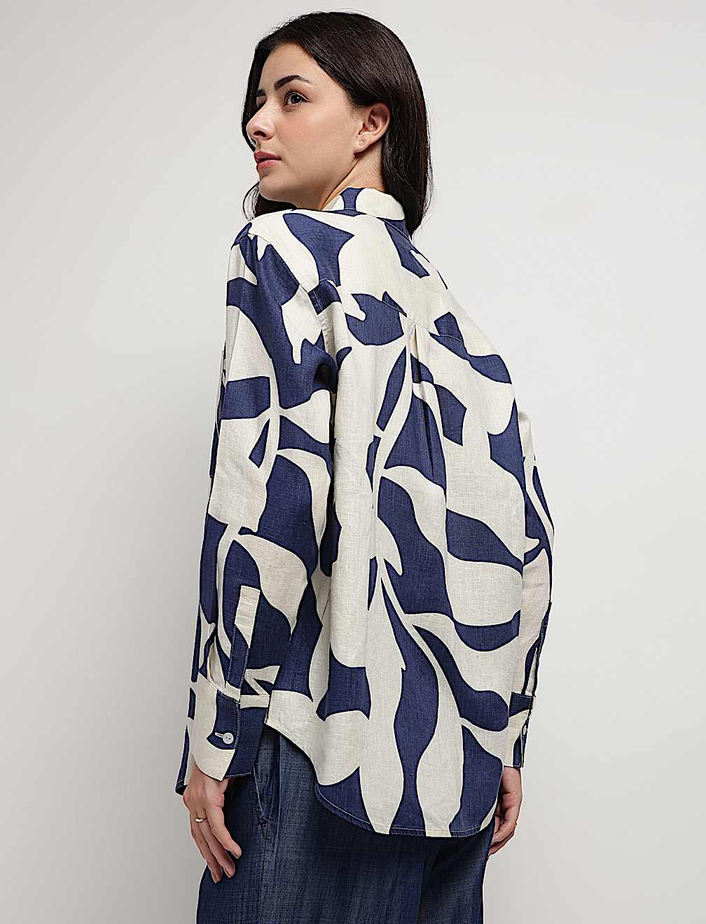 Pure Linen Abstract Printed Shirt