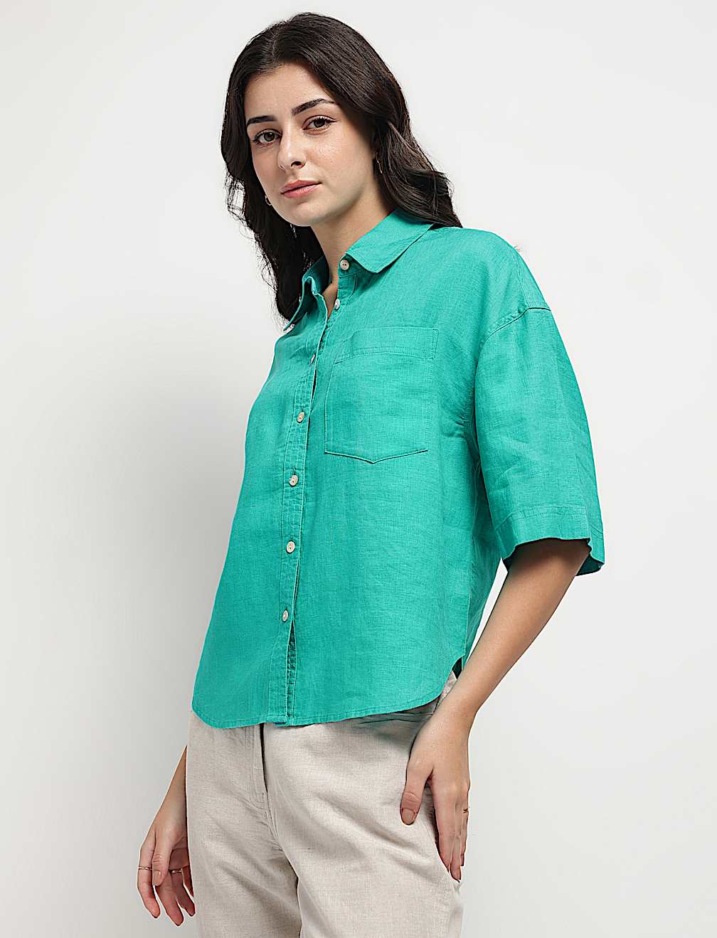 Pure Linen 3/4th Sleeve Shirt