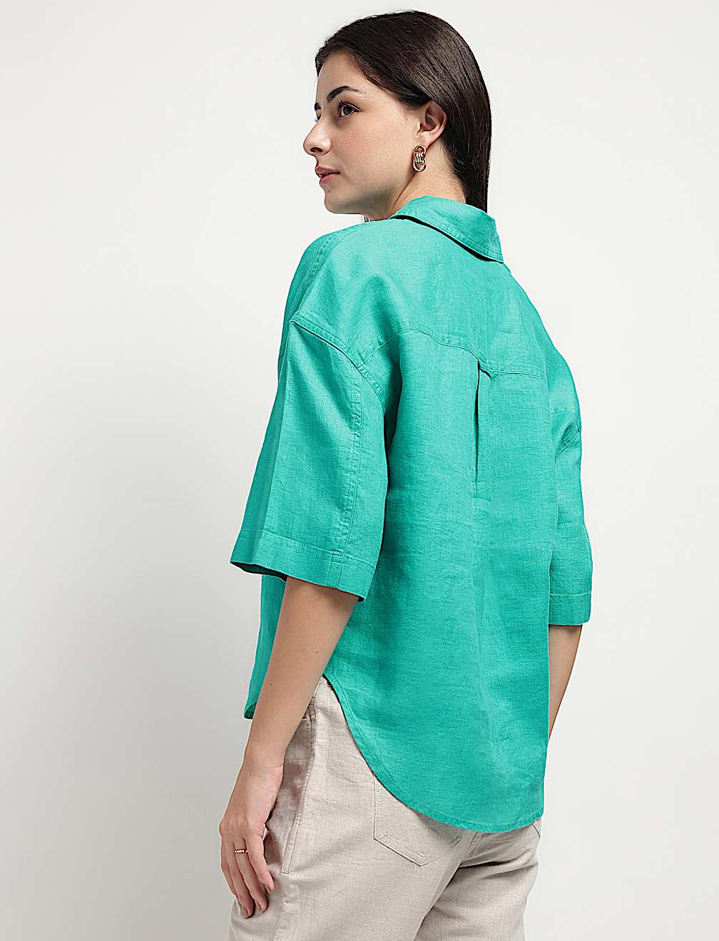 Pure Linen 3/4th Sleeve Shirt