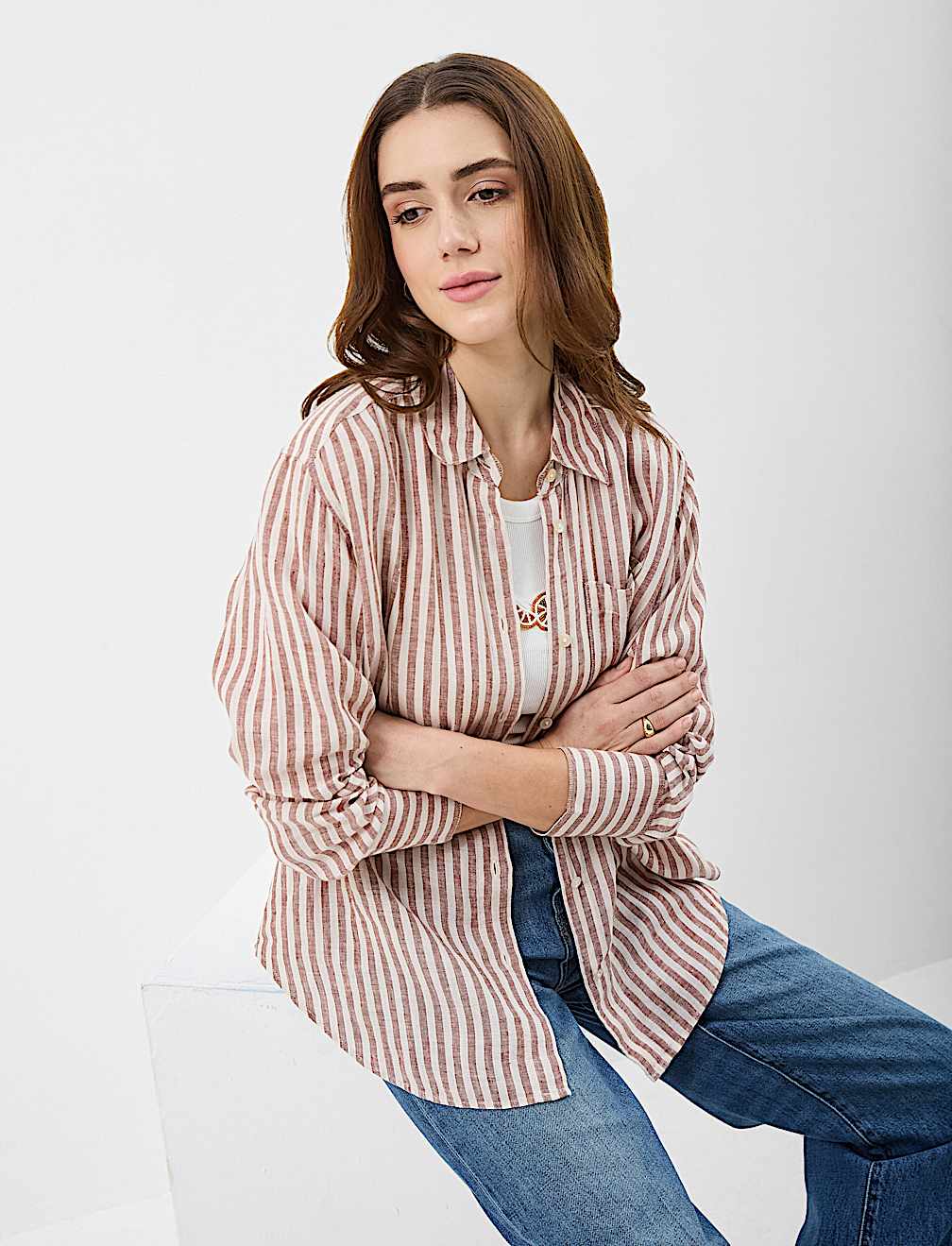 Pure Linen Striped Shirt