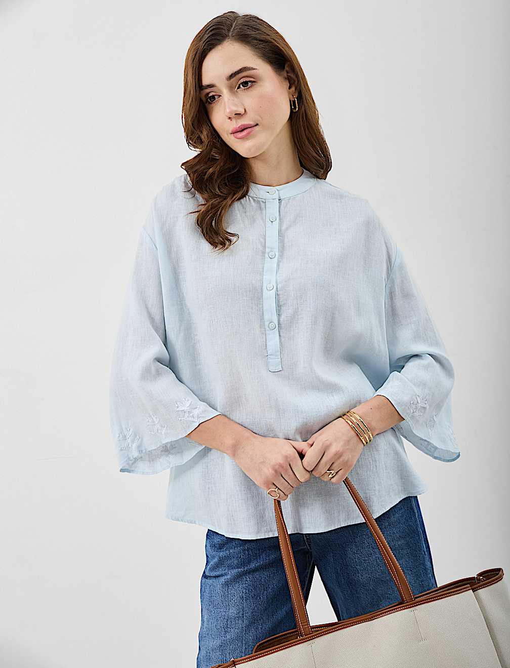 Linen-Rich Embroidered Tunic