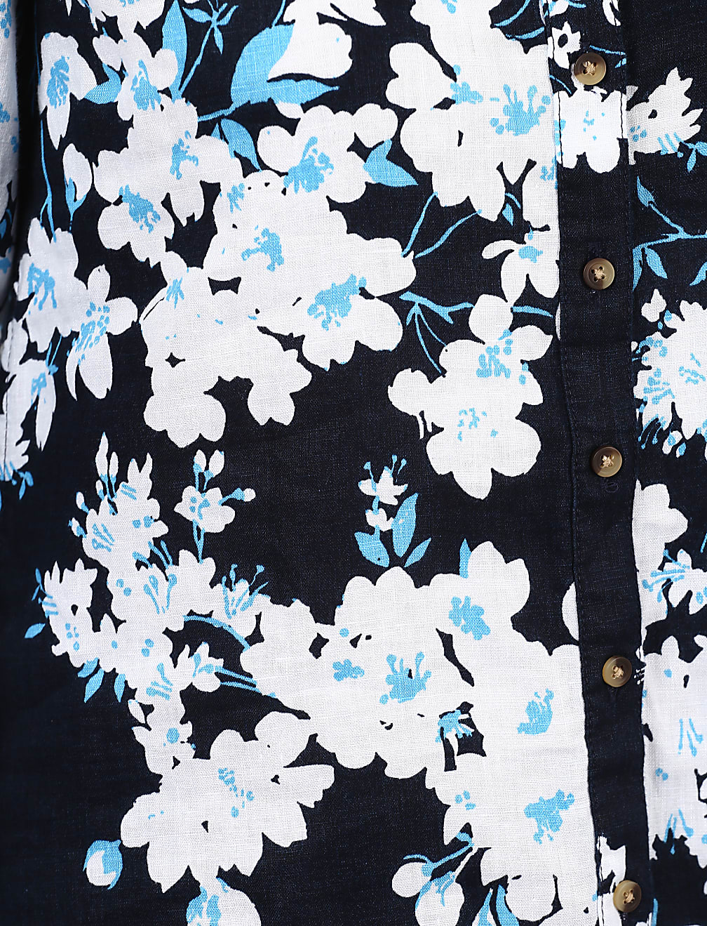 Print Long Sleeve Safari Linen Shirt