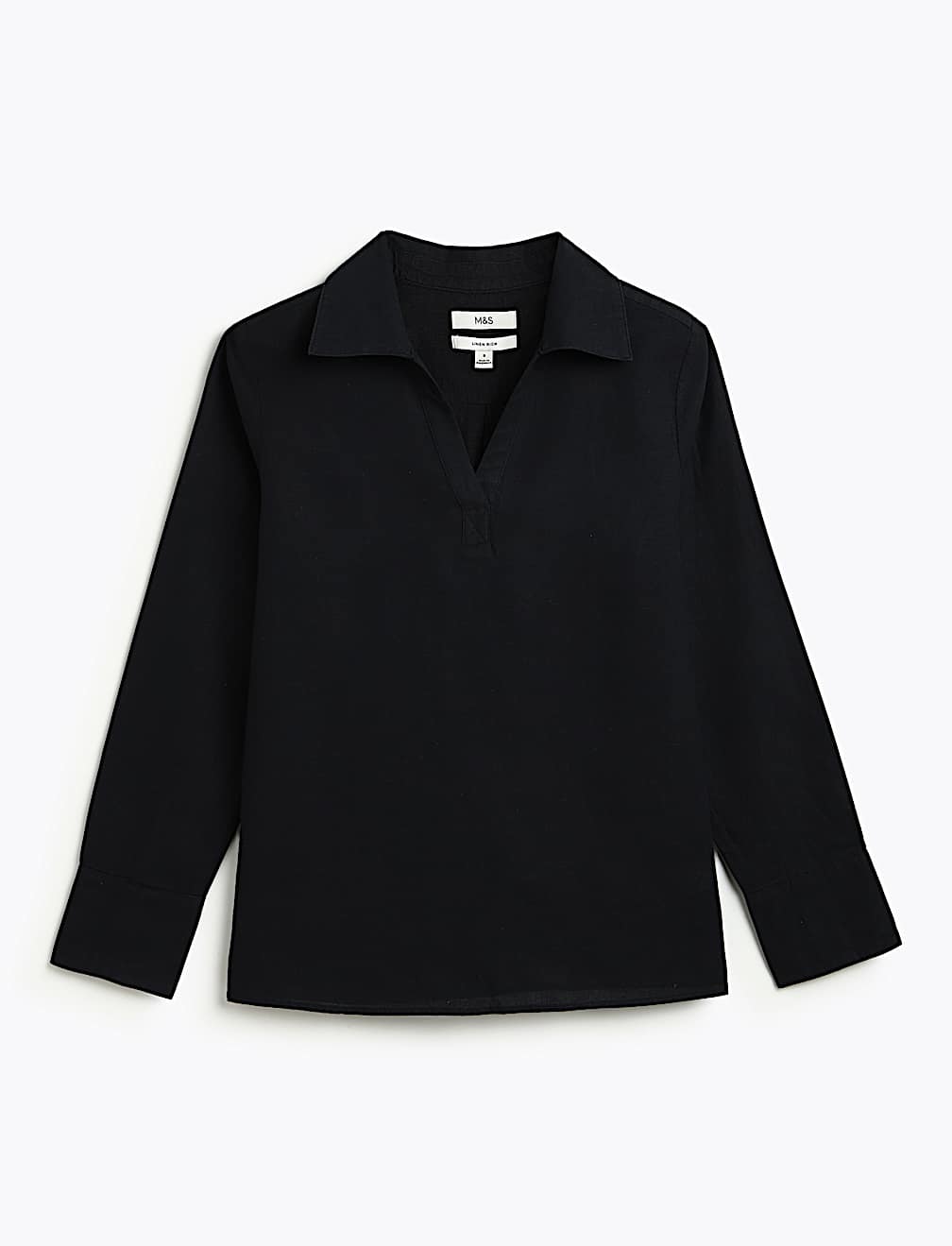 Linen Rich Johnny Collar Top