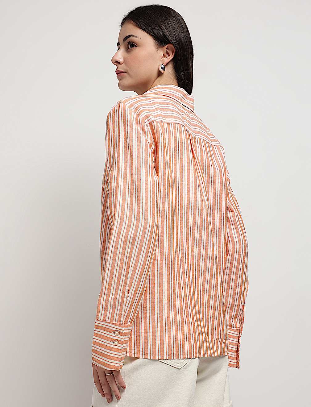 Linen Rich Relaxed Fit Bengal Stripes Shirt