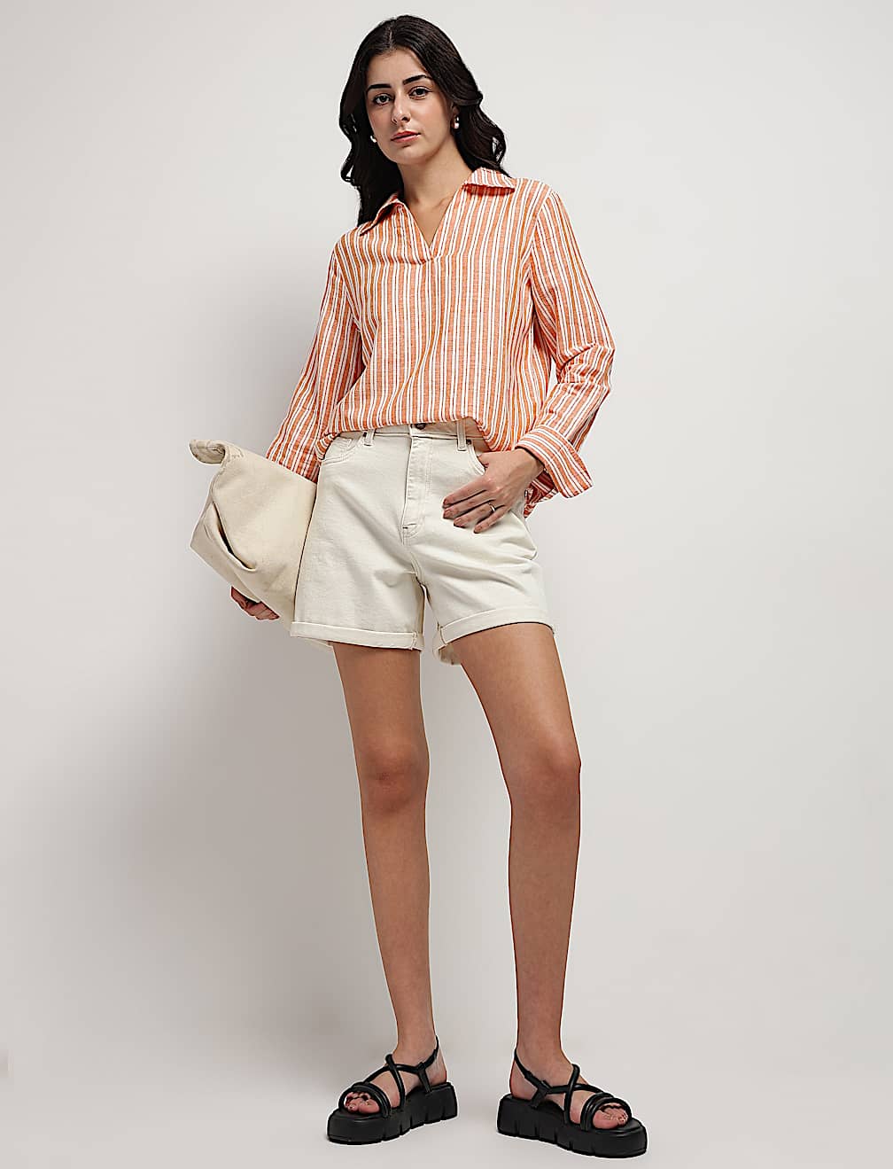 Linen Rich Relaxed Fit Bengal Stripes Shirt