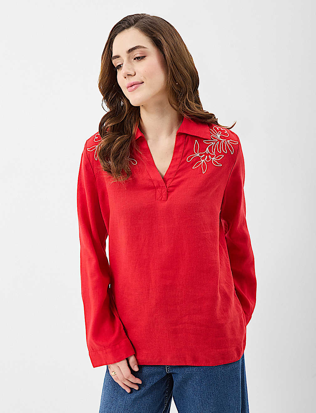 Linen Rich Longline Tunic Shirt