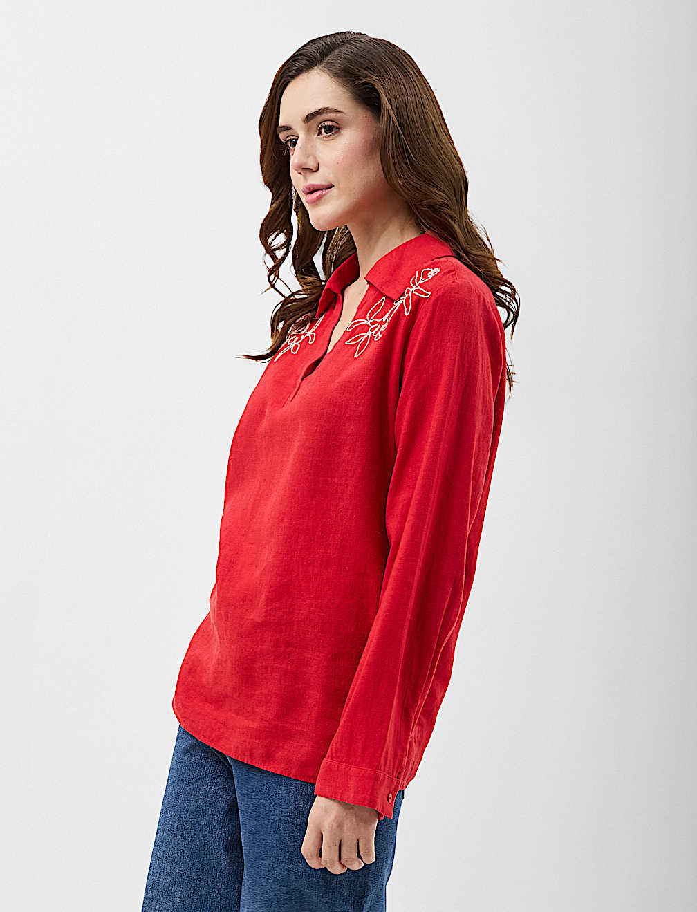 Linen Rich Longline Tunic Shirt