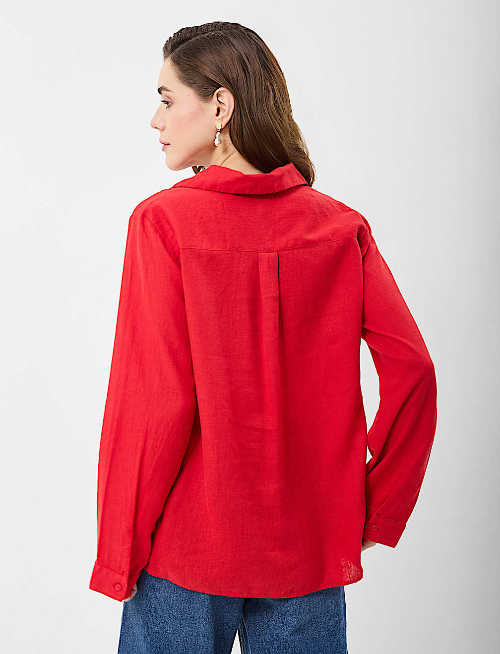 Linen Rich Longline Tunic Shirt