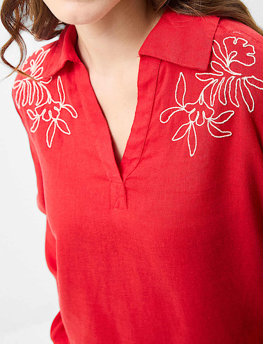 Linen Rich Longline Tunic Shirt