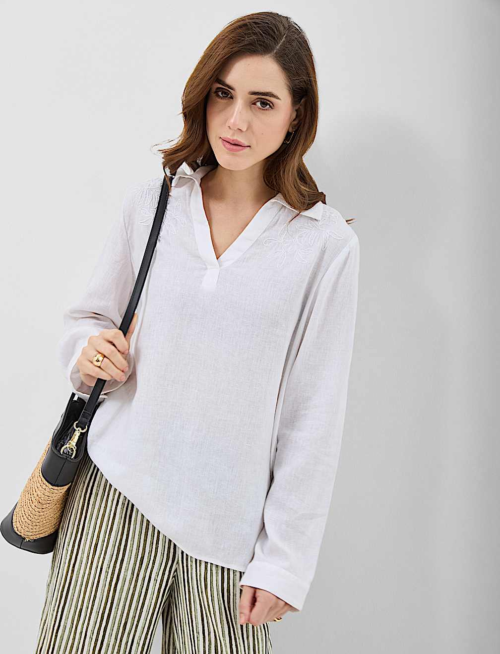 Linen Rich Longline Tunic Shirt