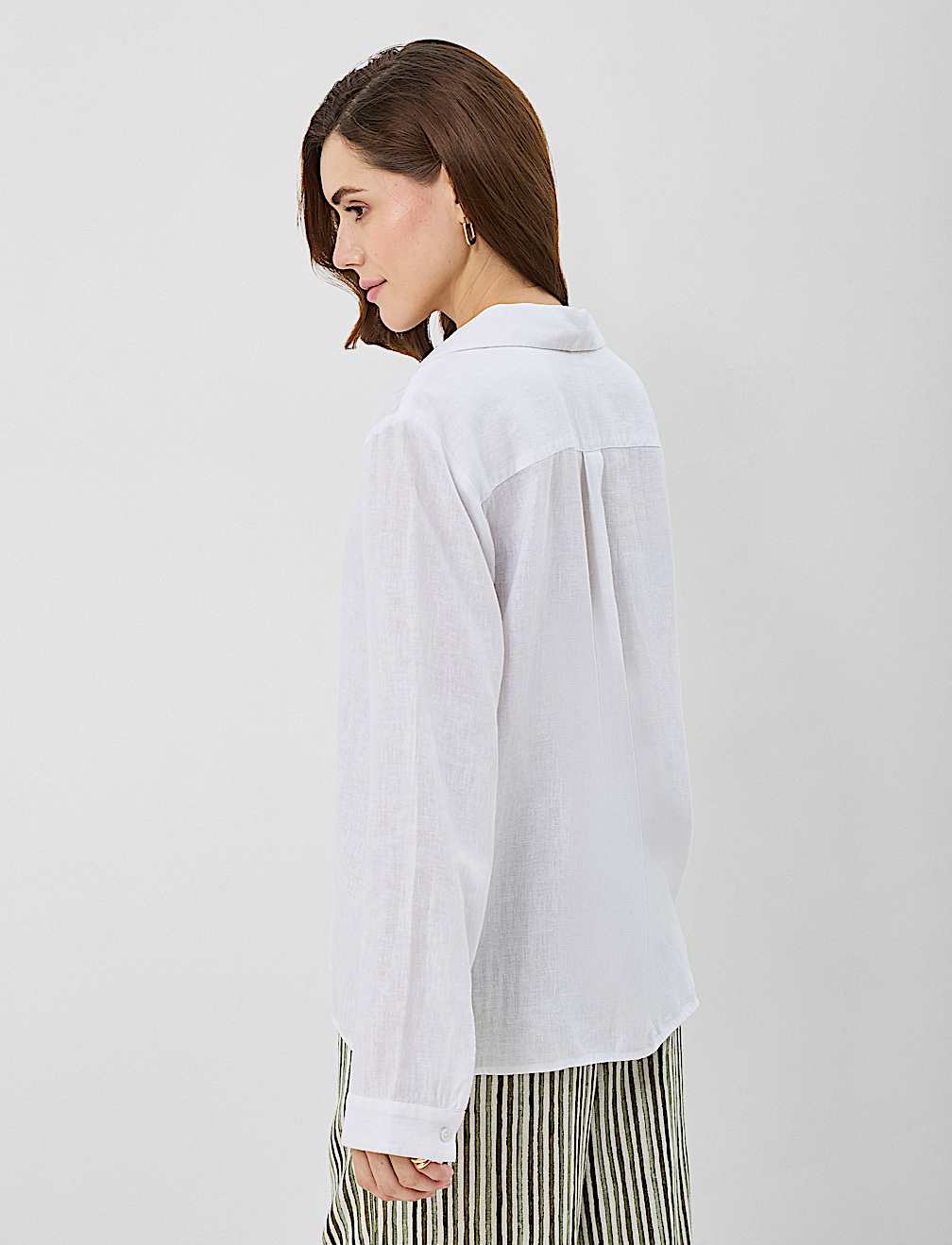 Linen Rich Longline Tunic Shirt