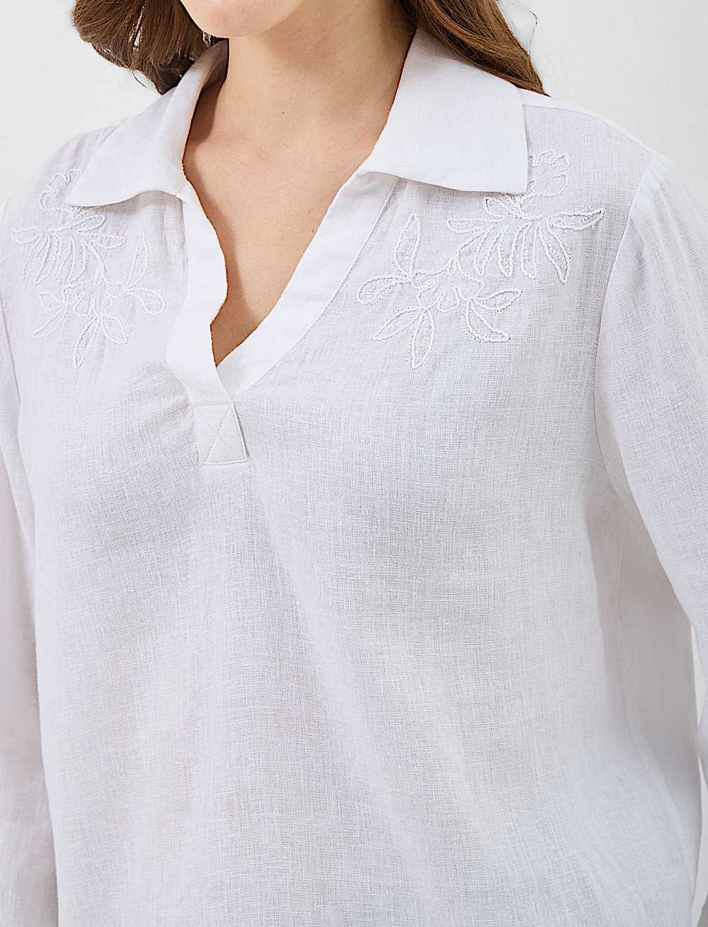 Linen Rich Longline Tunic Shirt