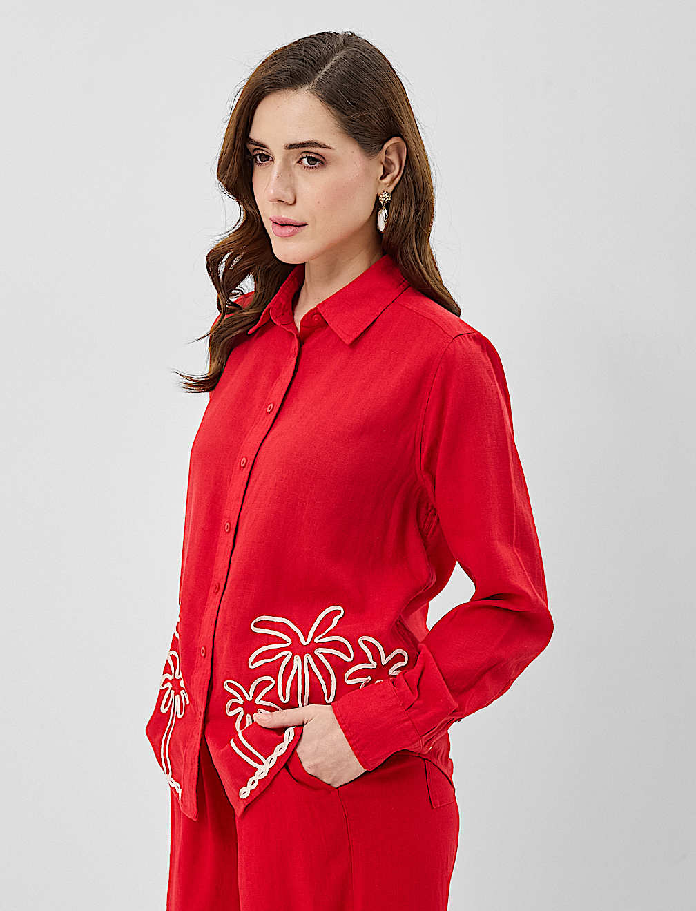Linen Blend Safari Shirt