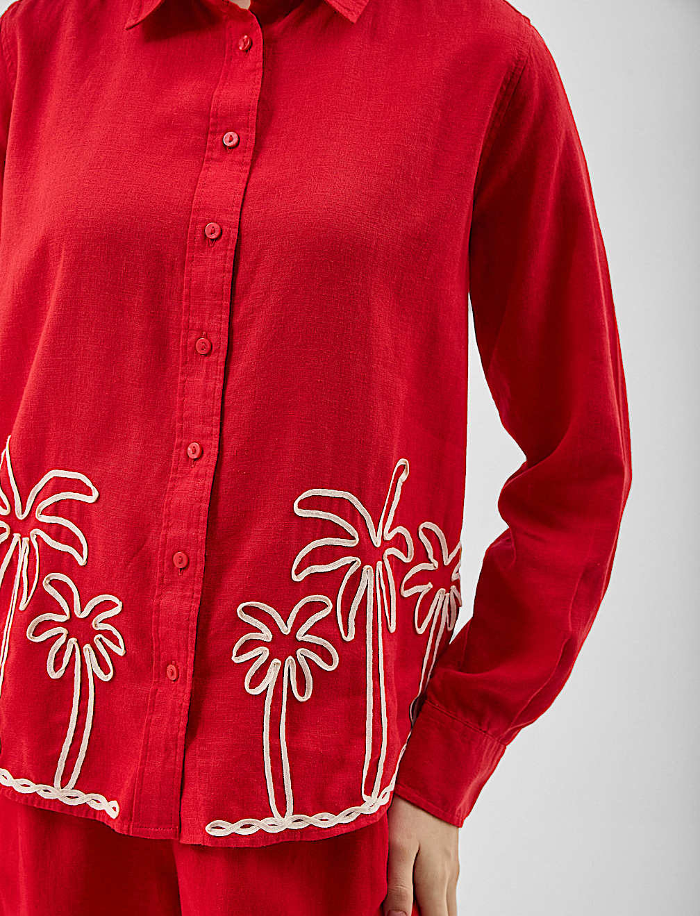 Linen Blend Safari Shirt