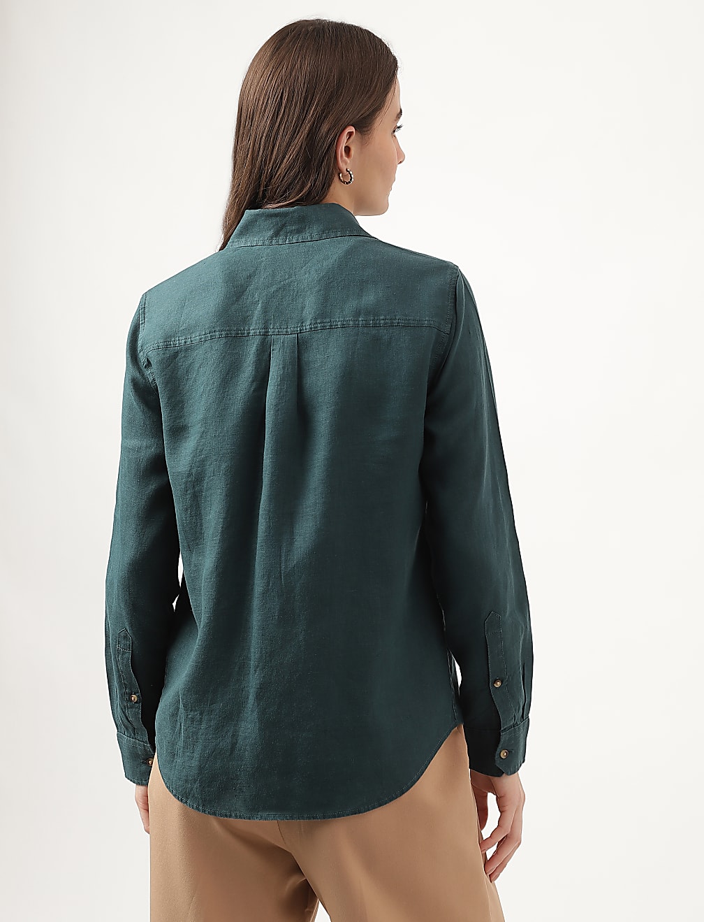 Pure Linen Spread Collar Shirt
