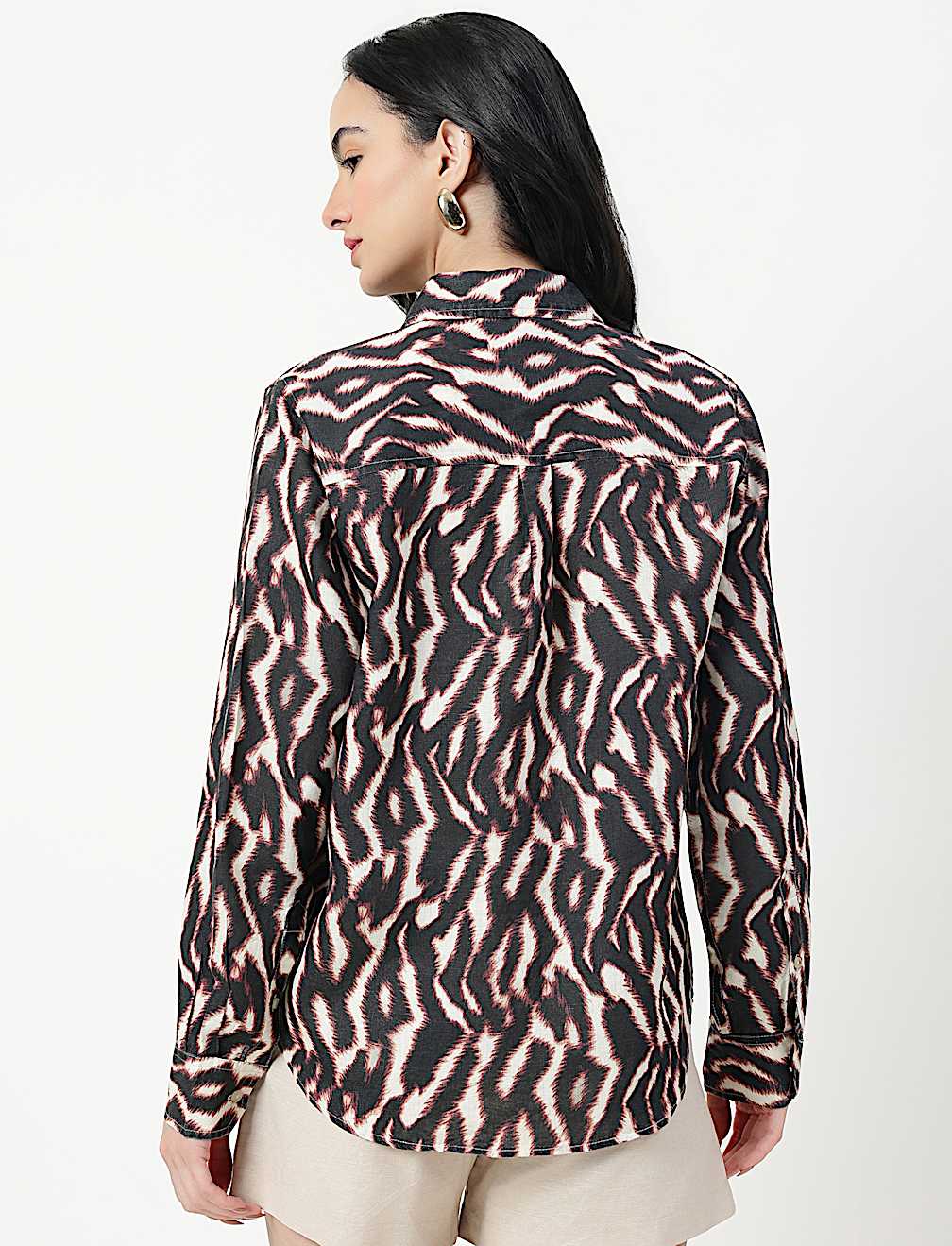 Pure Linen Spread Collar Shirt