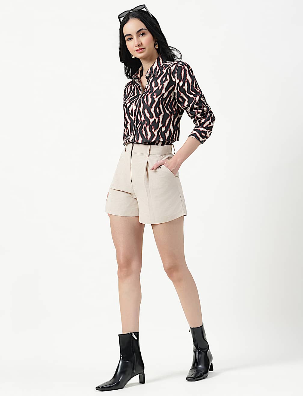 Pure Linen Spread Collar Shirt