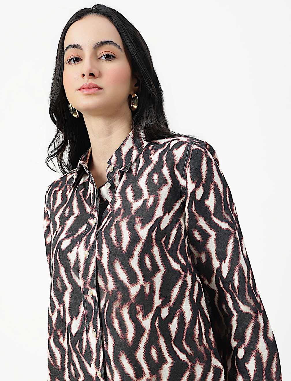 Pure Linen Spread Collar Shirt