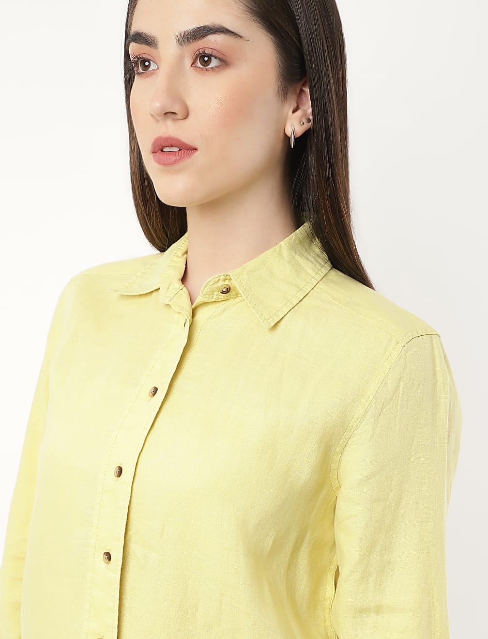 Pure Linen Spread Collar Shirt