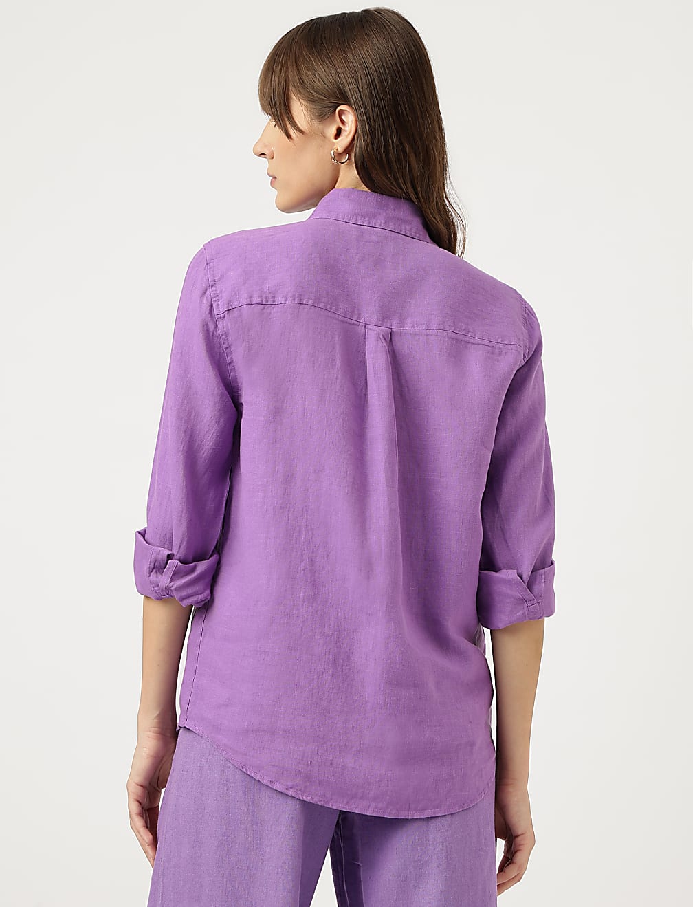 Pure Linen Spread Collar Shirt