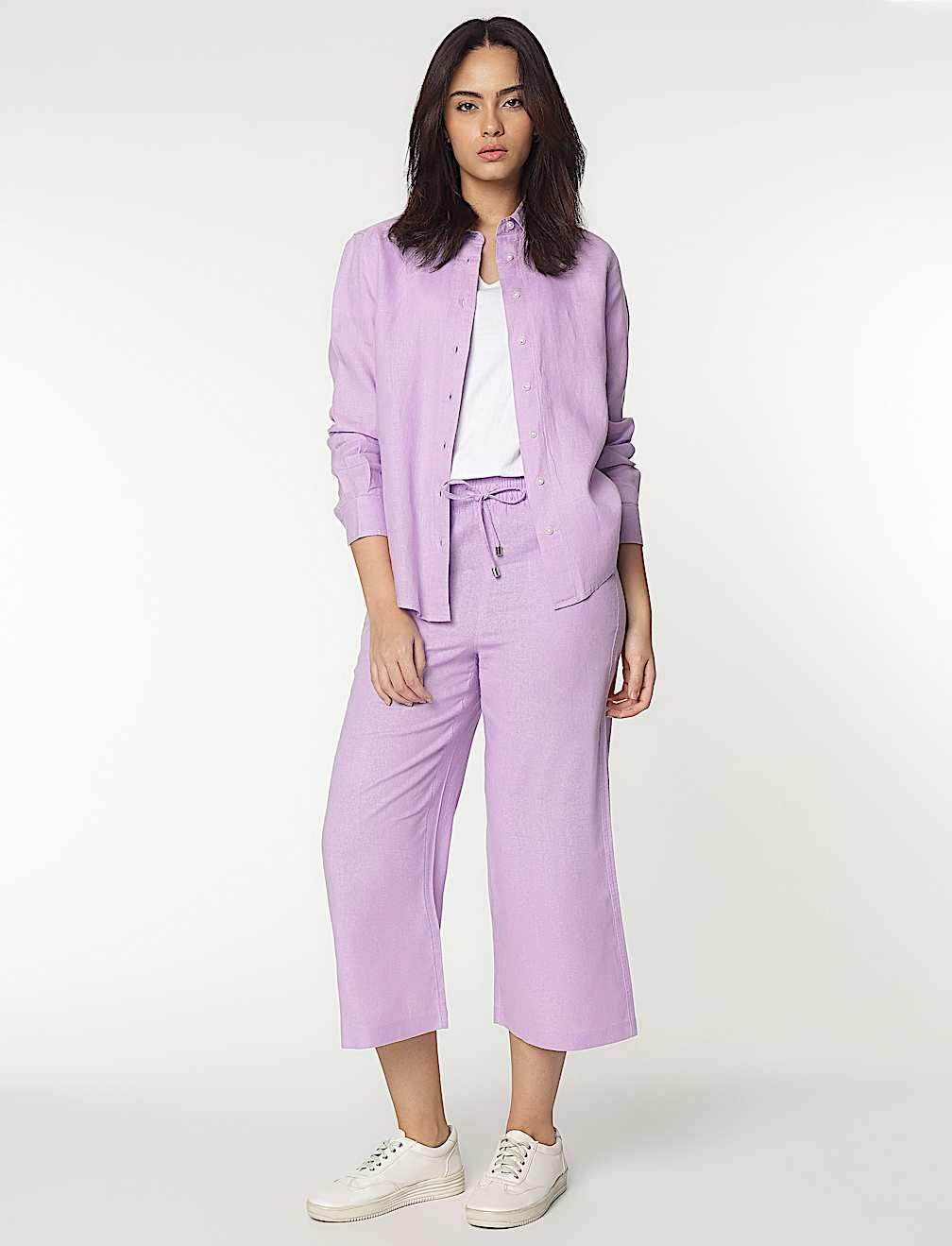 Pure Linen Spread Collar Shirt