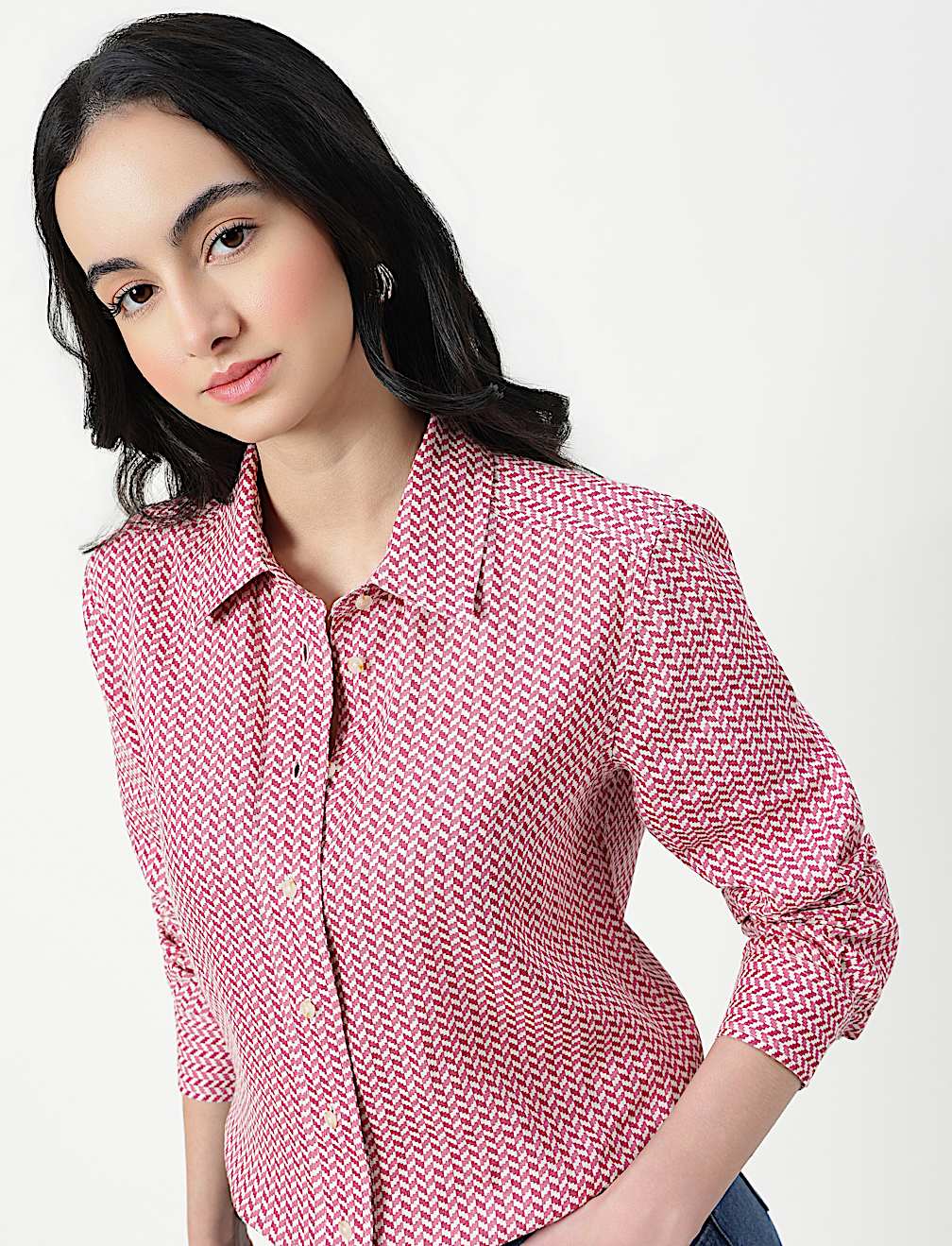 Pure Linen Spread Collar Shirt