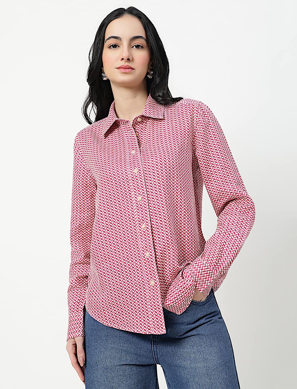 Pure Linen Spread Collar Shirt