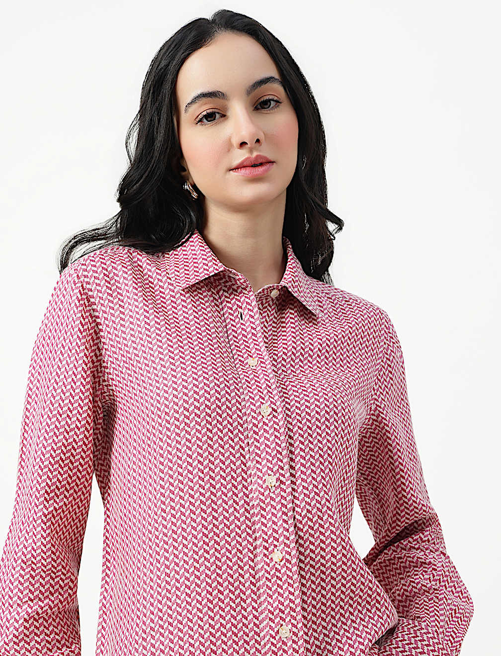 Pure Linen Spread Collar Shirt