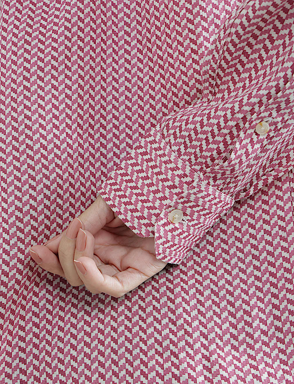 Pure Linen Plain Spread Collar Shirt