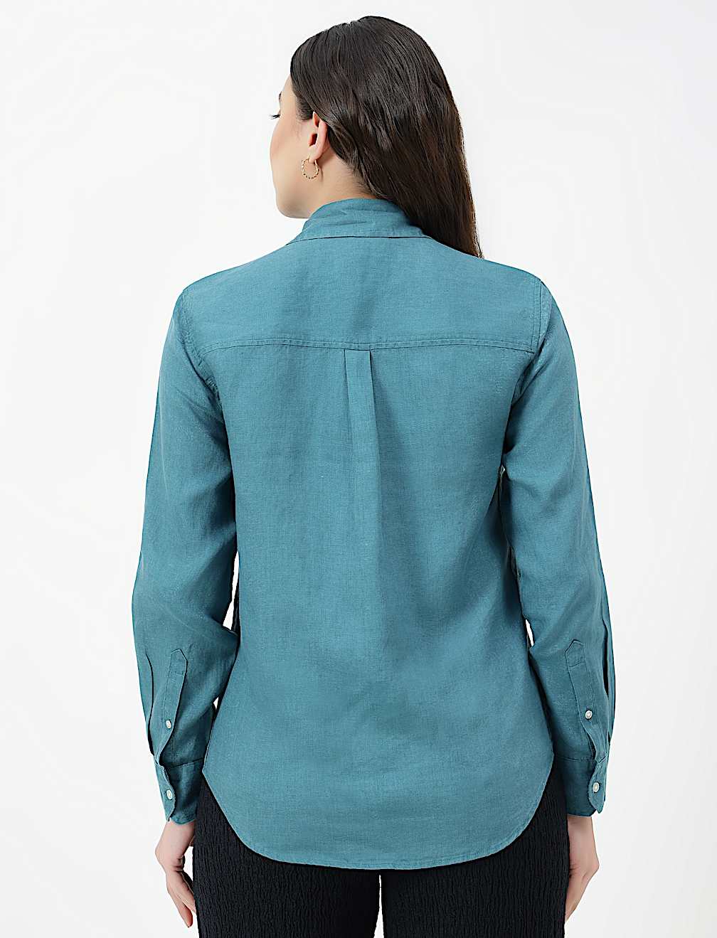 Pure Linen Spread Collar Shirt