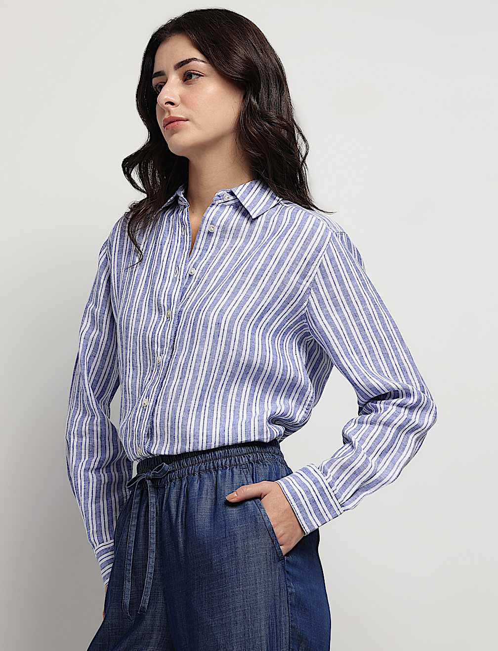 Pure Linen Bengal Stripes Shirt