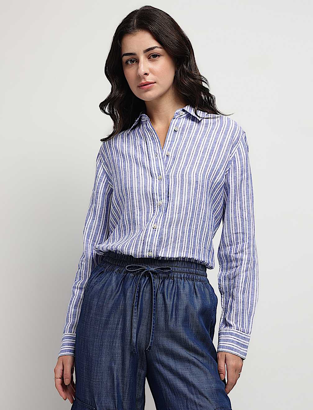 Pure Linen Bengal Stripes Shirt