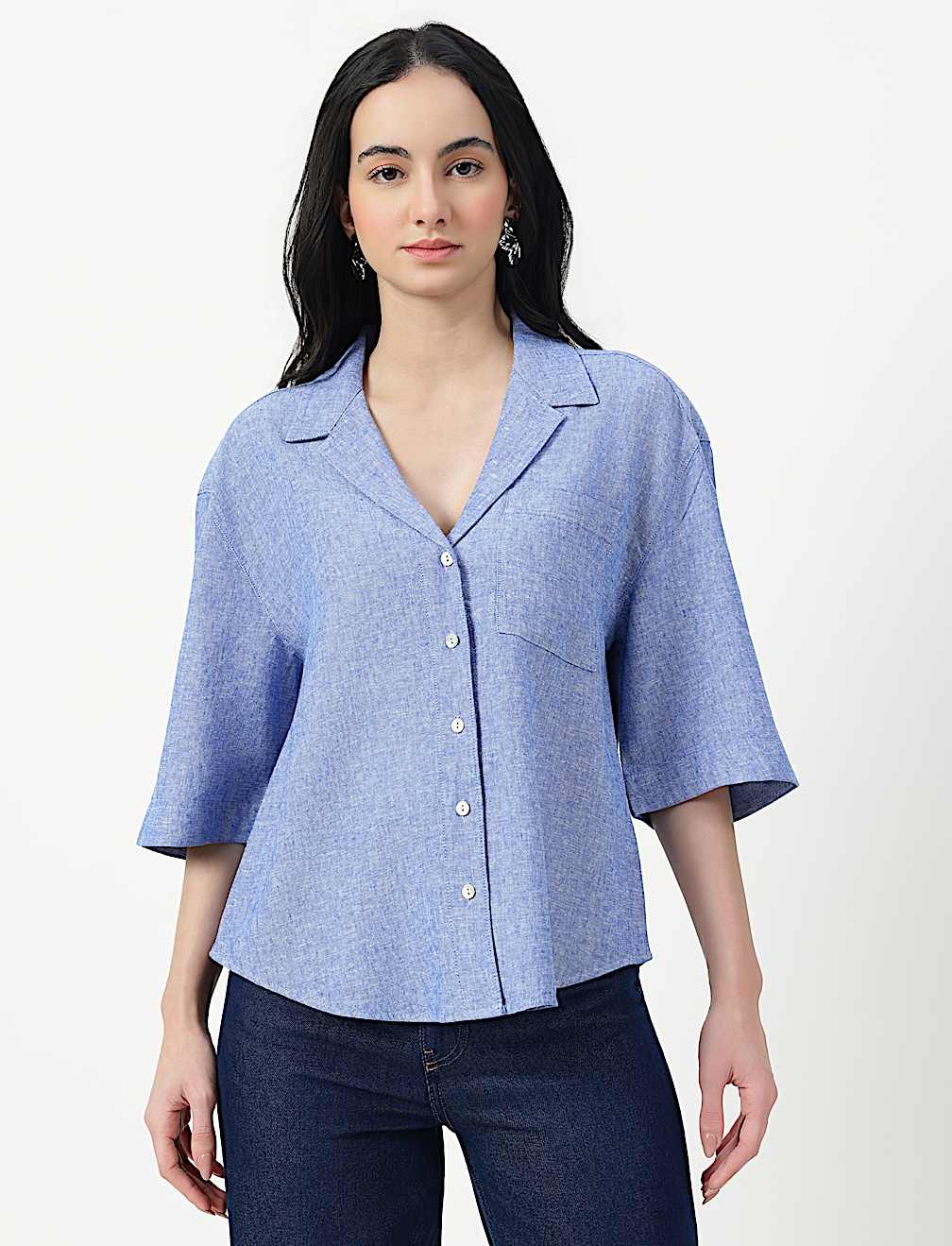 LINEN RICH RELAXED SHORT SLEEVE SHIRT