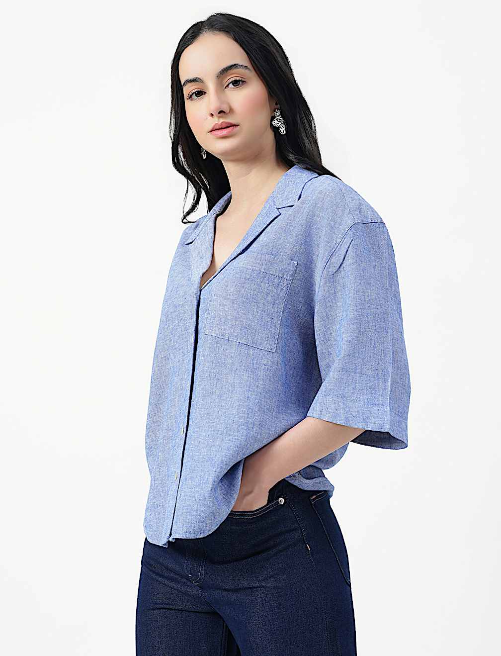 LINEN RICH RELAXED SHORT SLEEVE SHIRT