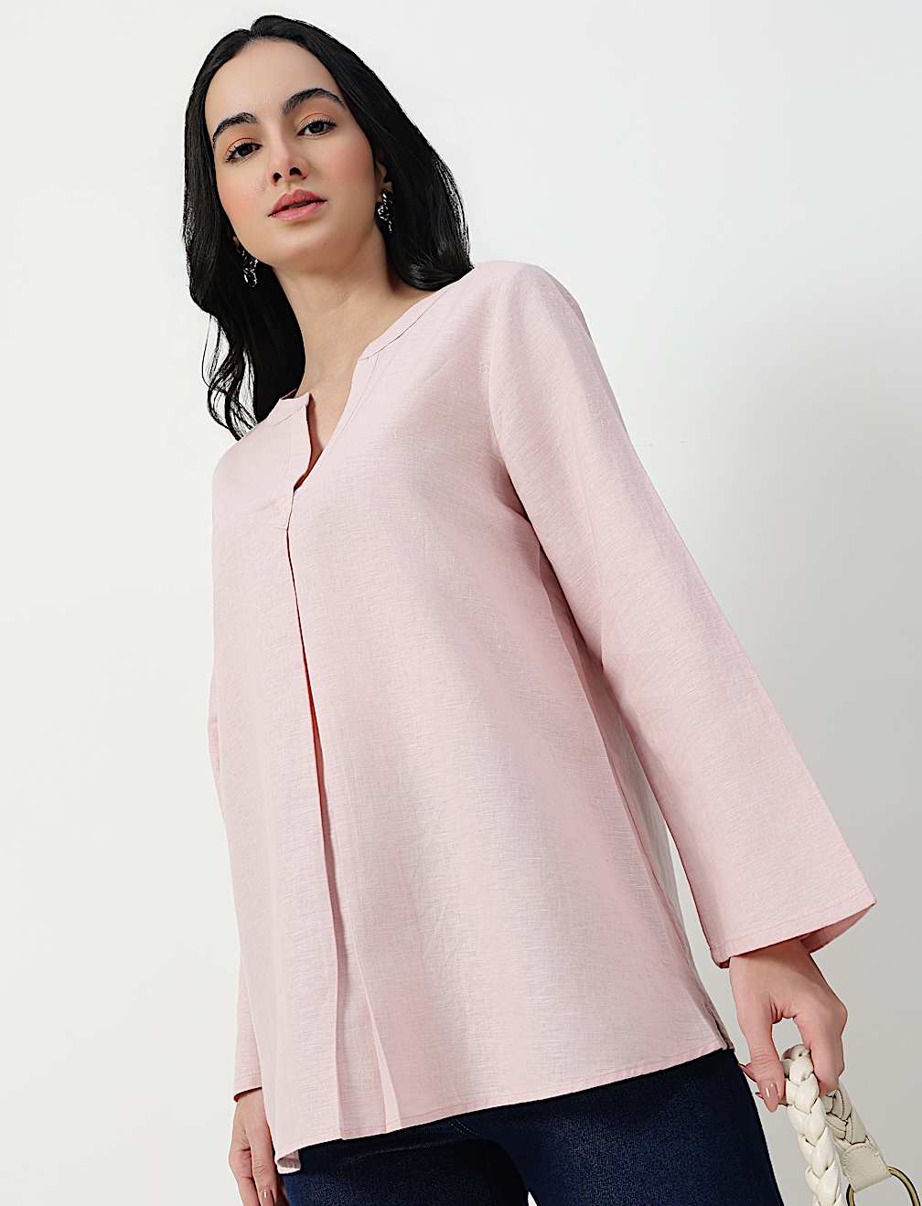 TURN UP SLEEVE LINEN TUNIC