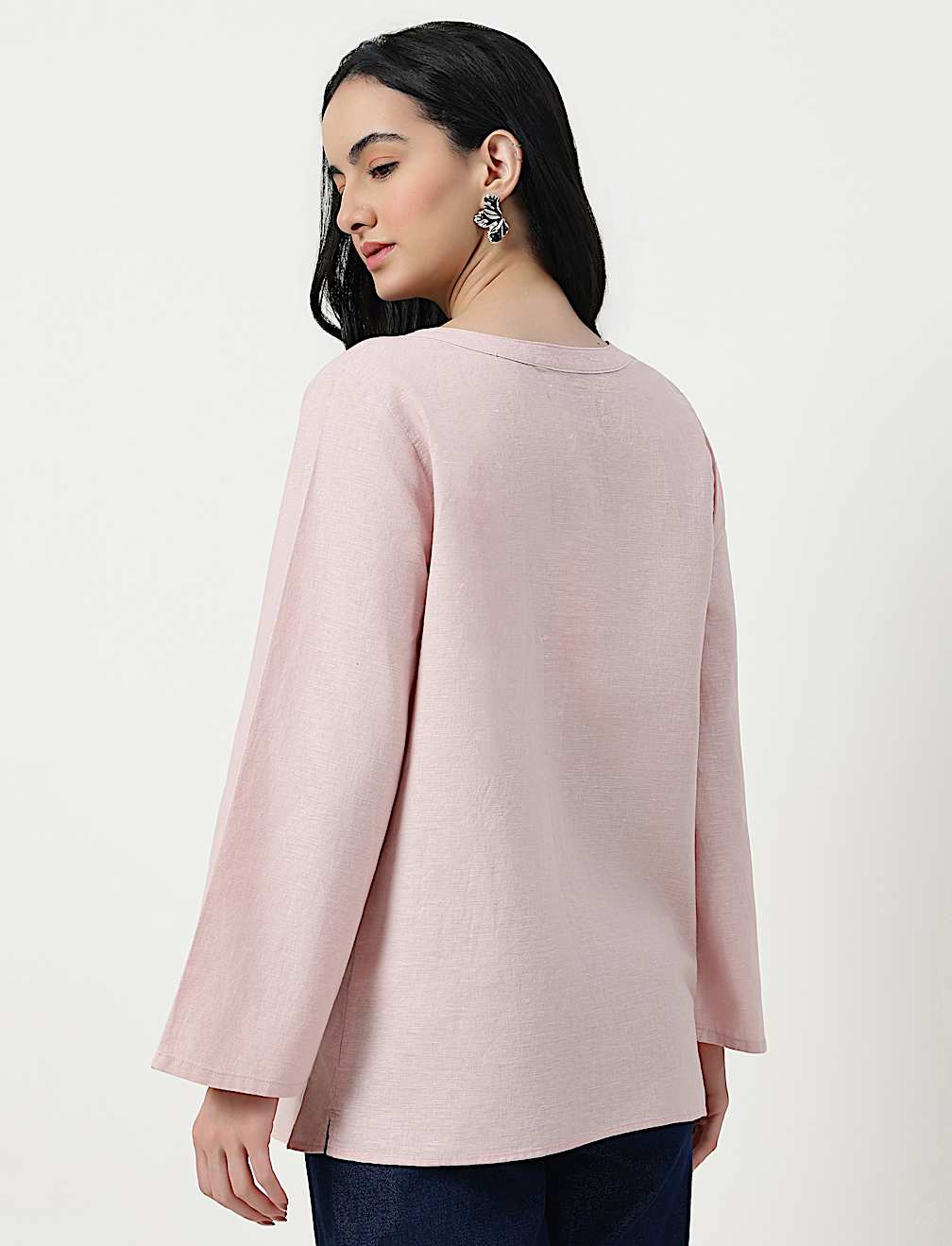 TURN UP SLEEVE LINEN TUNIC