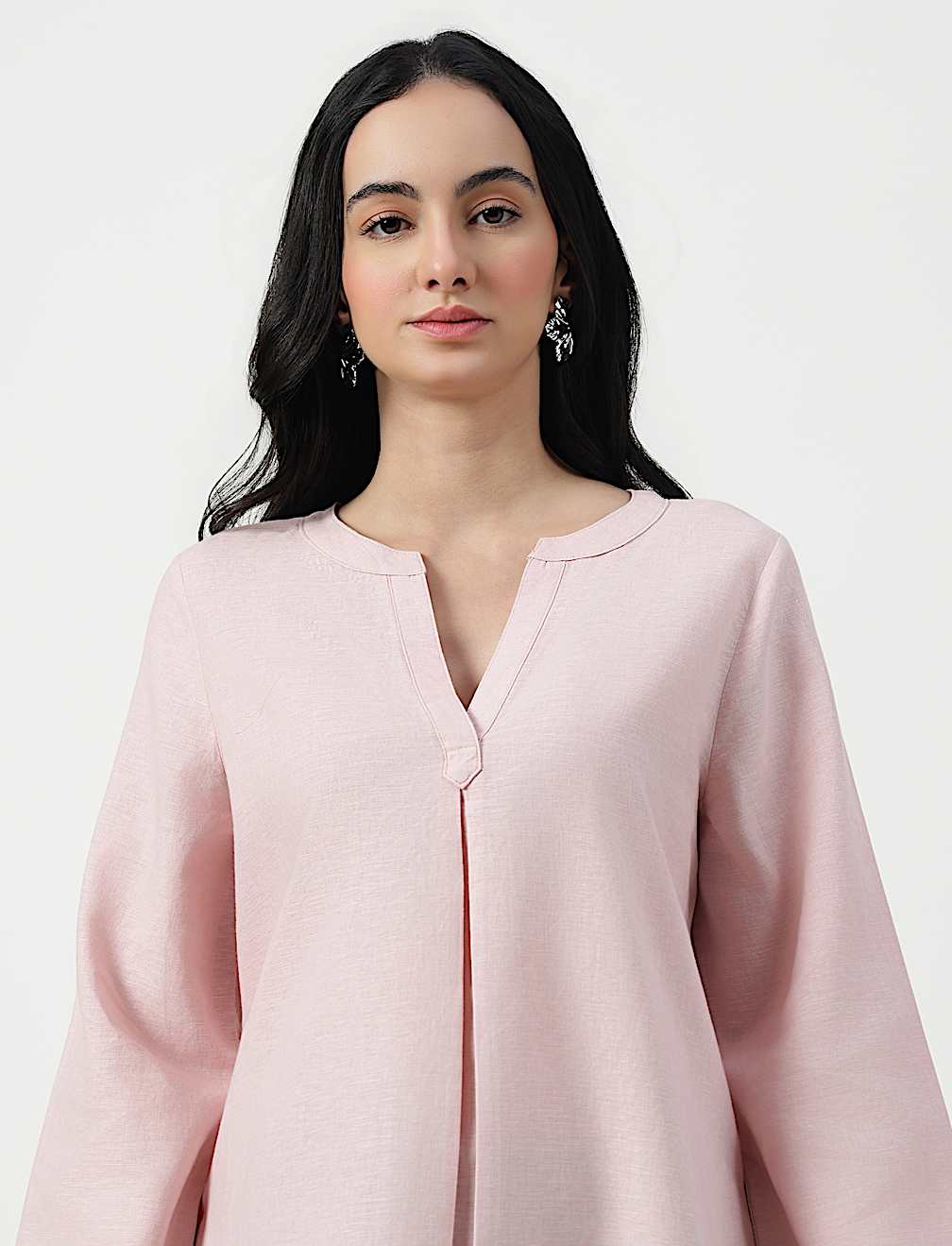 TURN UP SLEEVE LINEN TUNIC