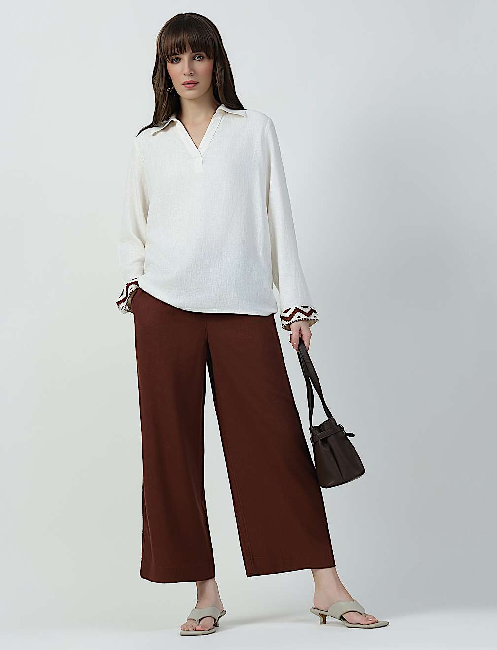 JOHNNY COLLAR HI-LOW TUNIC