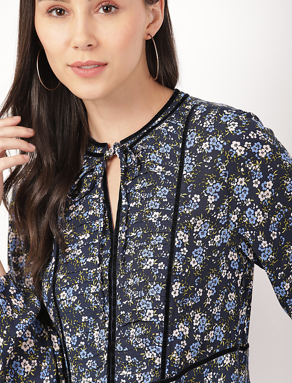 Pure Viscose Printed Round Neck Dress